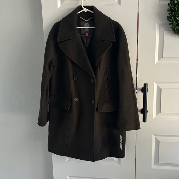 Vince Camuto Olive Wool blend pea Coat size XL - Picture 1 of 10